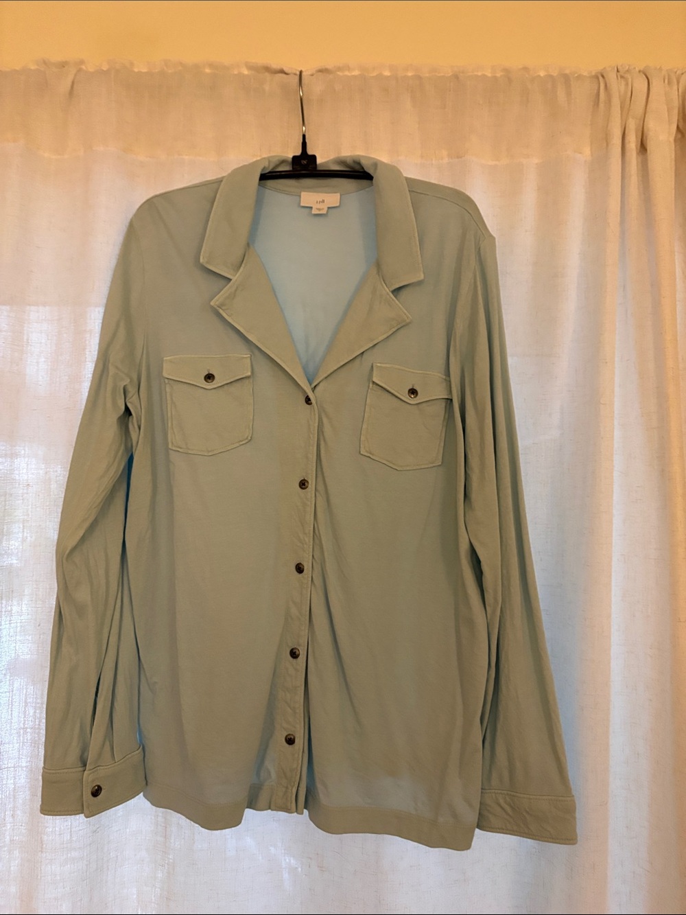 J. Jill Light Sage Button-Front women’s Shirt with Chest Pockets